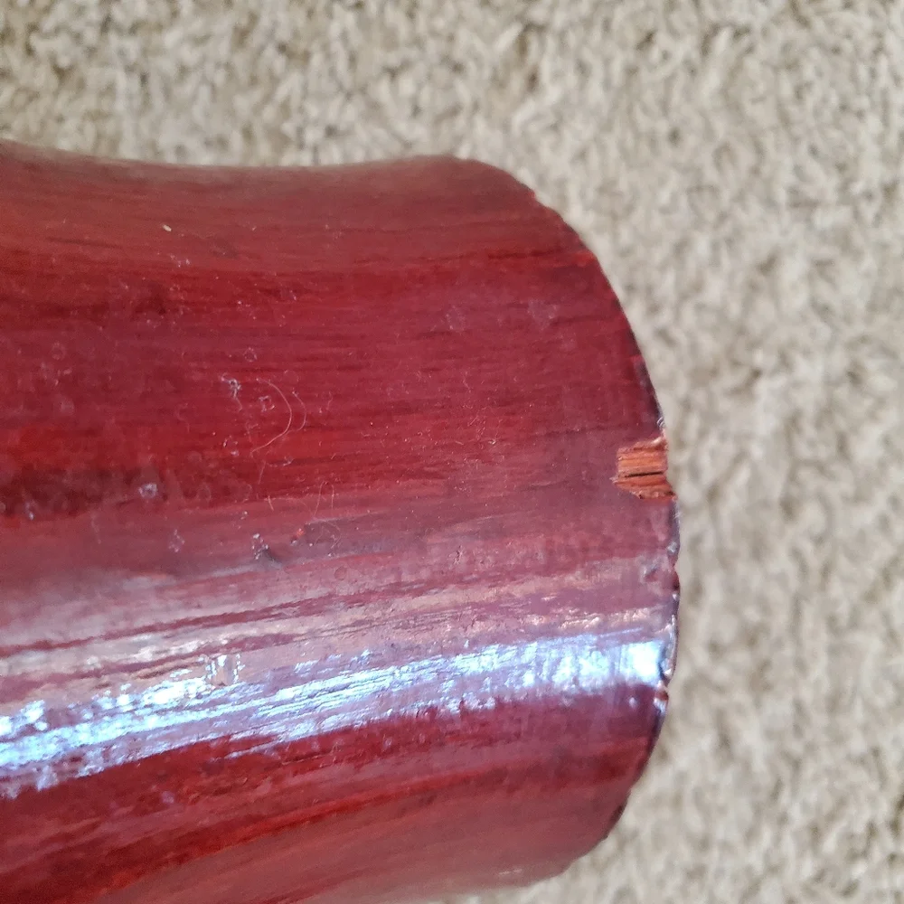 Z Gallerie Wooden Bamboo Vase w/Fabric Floral Display